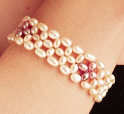 "Janet" woven pearl bracelet